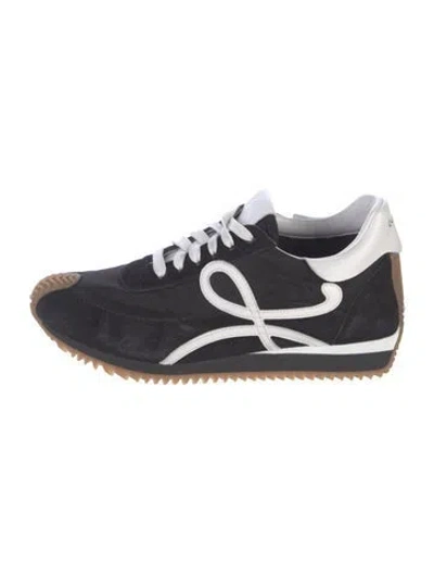 Pre-owned Loewe Suede Leather Trim Embellishment Sneakers In Black