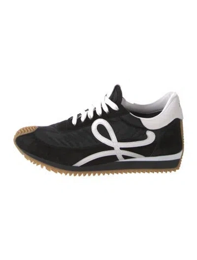 Pre-owned Loewe Suede Leather Trim Embellishment Sneakers In Black