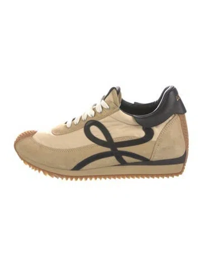 Pre-owned Loewe Suede Leather Trim Embellishment Sneakers In Brown