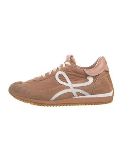 Pre-owned Loewe Suede Leather Trim Embellishment Sneakers In Neutral