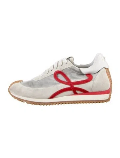Pre-owned Loewe Suede Leather Trim Embellishment Sneakers In Neutral