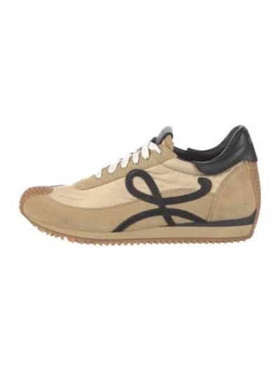 Pre-owned Loewe Suede Leather Trim Embellishment Sneakers In Neutral