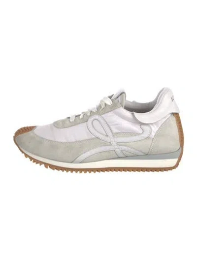 Pre-owned Loewe Suede Leather Trim Embellishment Sneakers In Neutral