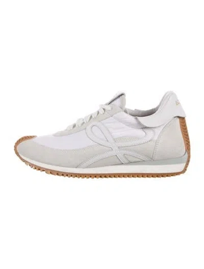 Pre-owned Loewe Suede Leather Trim Embellishment Sneakers W/ Tags In White