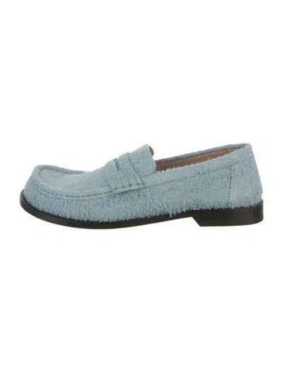Pre-owned Loewe Suede Loafers In Blue