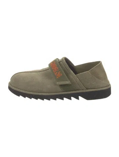 Pre-owned Loewe Suede Loafers In Green