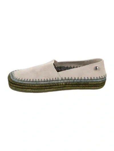 Pre-owned Loewe Suede Loafers In Green