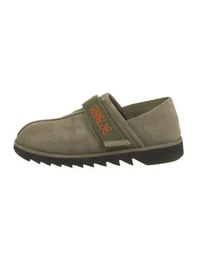 Pre-owned Loewe Suede Loafers In Green