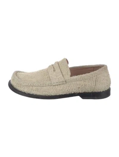 Pre-owned Loewe Suede Loafers In Neutral
