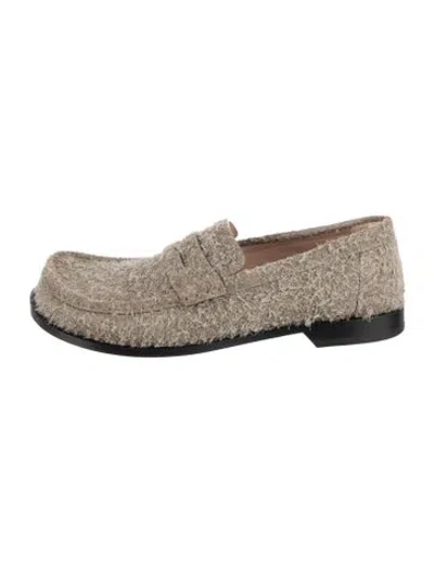 Pre-owned Loewe Suede Loafers In Neutral