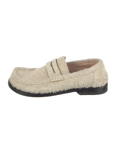 Pre-owned Loewe Suede Loafers In Neutrals
