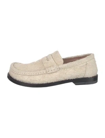 Pre-owned Loewe Suede Loafers In Neutrals