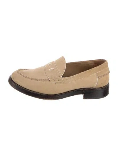 Pre-owned Loewe Suede Loafers In Neutrals