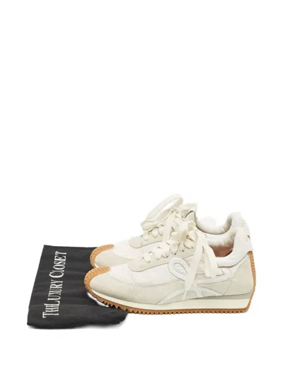 Pre-owned Loewe Suede Low-top Sneakers In Neutral