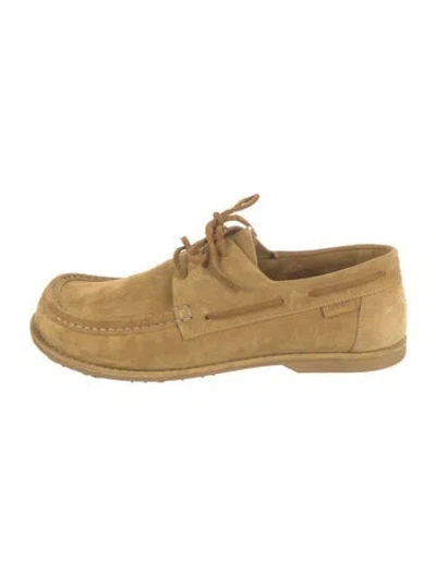 Pre-owned Loewe Suede Moccasins In Neutral