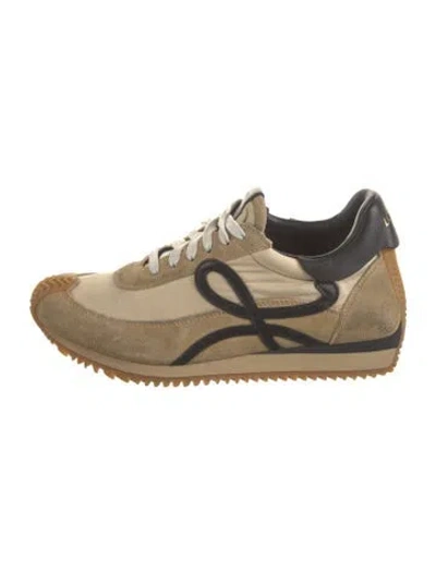Pre-owned Loewe Suede Patterned Athletic Sneakers In Brown