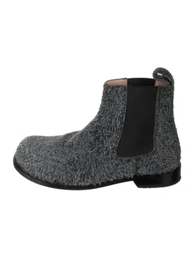 Pre-owned Loewe Suede Patterned Chelsea Boots In Gray