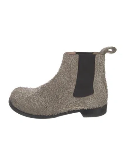 Pre-owned Loewe Suede Patterned Chelsea Boots In Grey