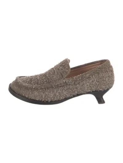 Pre-owned Loewe Suede Patterned Pumps In Neutrals