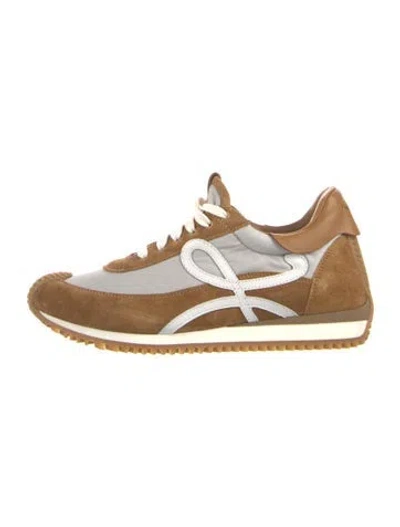 Pre-owned Loewe Suede Patterned Sneakers In Multi