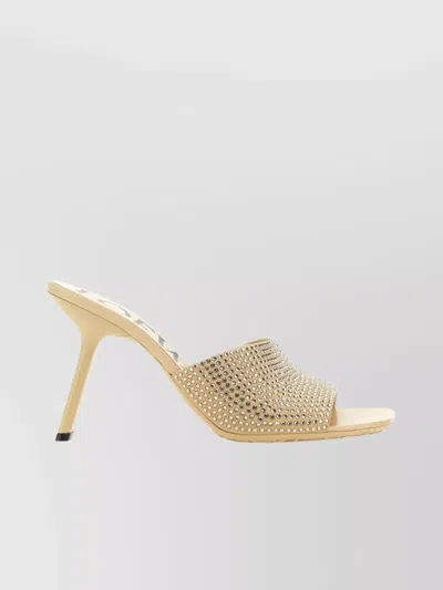 LOEWE SUEDE PETAL STILETTO SANDALS