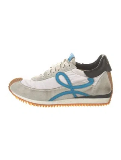 Pre-owned Loewe Suede Printed Athletic Sneakers In Blue