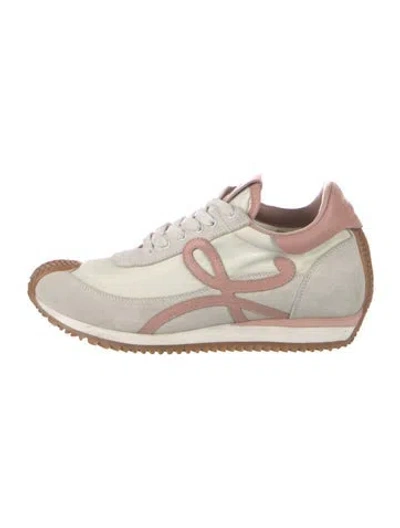 Pre-owned Loewe Suede Printed Athletic Sneakers In Neutral