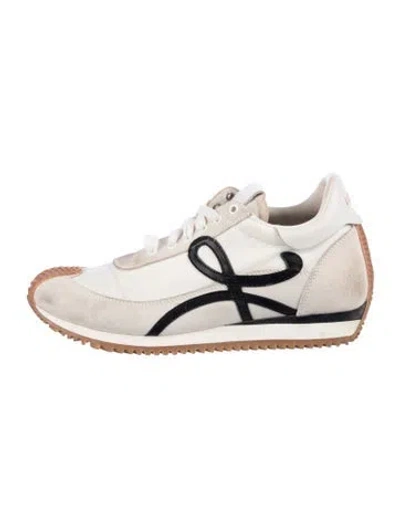 Pre-owned Loewe Suede Printed Athletic Sneakers In Neutral