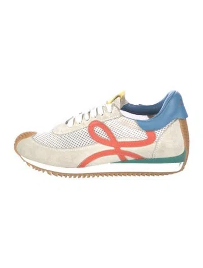 Pre-owned Loewe Suede Printed Athletic Sneakers In Neutral