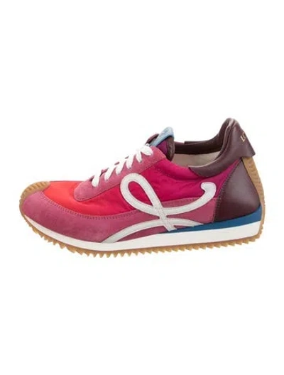 Pre-owned Loewe Suede Printed Athletic Sneakers In Pink