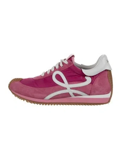 Pre-owned Loewe Suede Printed Athletic Sneakers In Pink