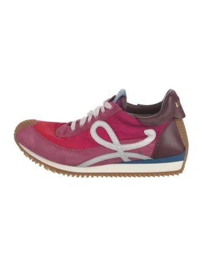 Pre-owned Loewe Suede Printed Athletic Sneakers In Pink