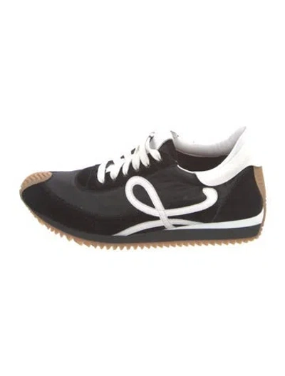 Pre-owned Loewe Suede Printed Sneakers In Black