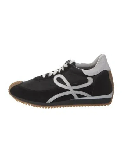 Pre-owned Loewe Suede Printed Sneakers In Black