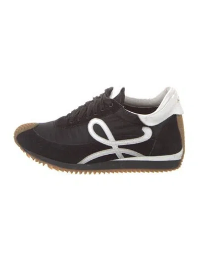 Pre-owned Loewe Suede Printed Sneakers In Black