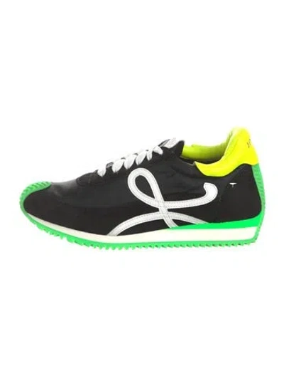 Pre-owned Loewe Suede Printed Sneakers In Black
