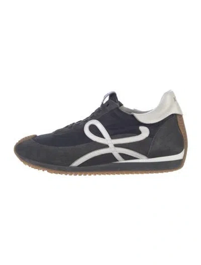 Pre-owned Loewe Suede Printed Sneakers In Blue