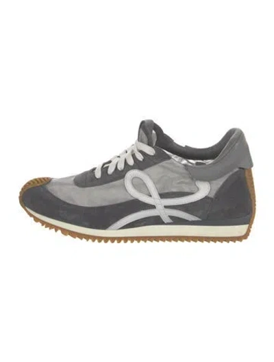 Pre-owned Loewe Suede Printed Sneakers In Gray