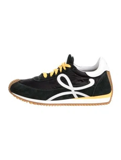 Pre-owned Loewe Suede Printed Sneakers In Green