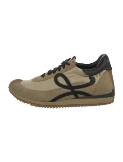 Pre-owned Loewe Suede Printed Sneakers In Neutral
