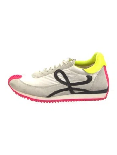 Pre-owned Loewe Suede Printed Sneakers In Neutral
