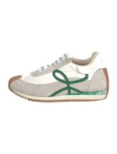 Pre-owned Loewe Suede Printed Sneakers In Neutral