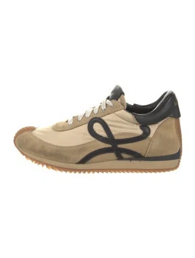 Pre-owned Loewe Suede Printed Sneakers In Neutral