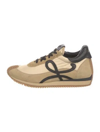 Pre-owned Loewe Suede Printed Sneakers In Neutral