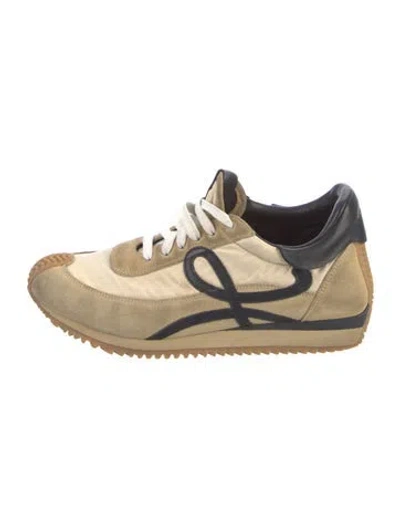 Pre-owned Loewe Suede Printed Sneakers In Neutral