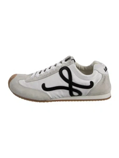 Pre-owned Loewe Suede Printed Sneakers In Silver
