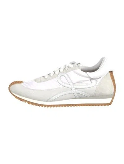 Pre-owned Loewe Suede Printed Sneakers In White