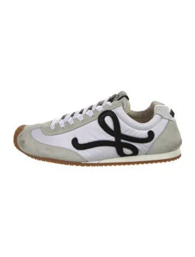 Pre-owned Loewe Suede Printed Sneakers In White