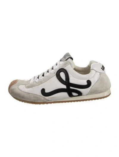 Pre-owned Loewe Suede Printed Sneakers In White