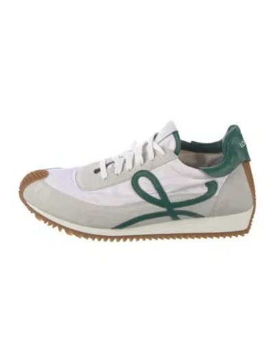 Pre-owned Loewe Suede Printed Sneakers In White